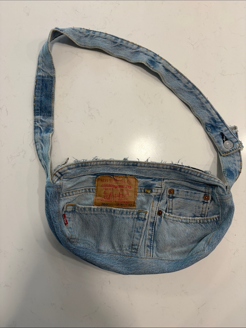 Levi's Light Blue Denim Bag with Jean Pocket Details vintage